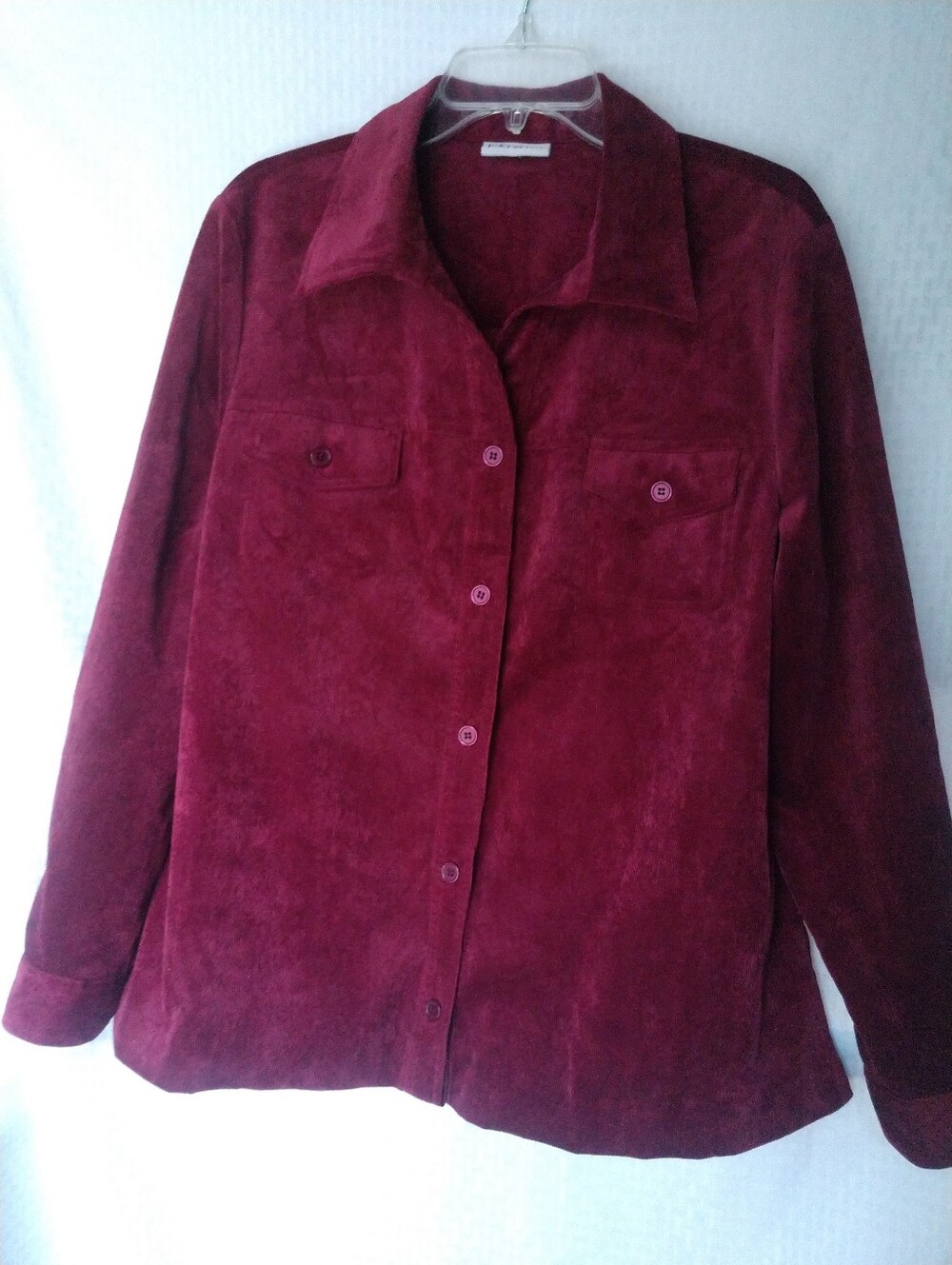 The Tog Shop Burgundy Corduroy Shirt Long Sleeve Size XL Chest 44"